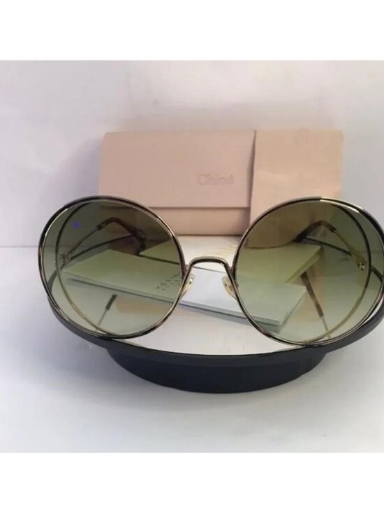 New Original Chloe Gold & Green Round Sunglasses HANAH COLLECTION main image 10
